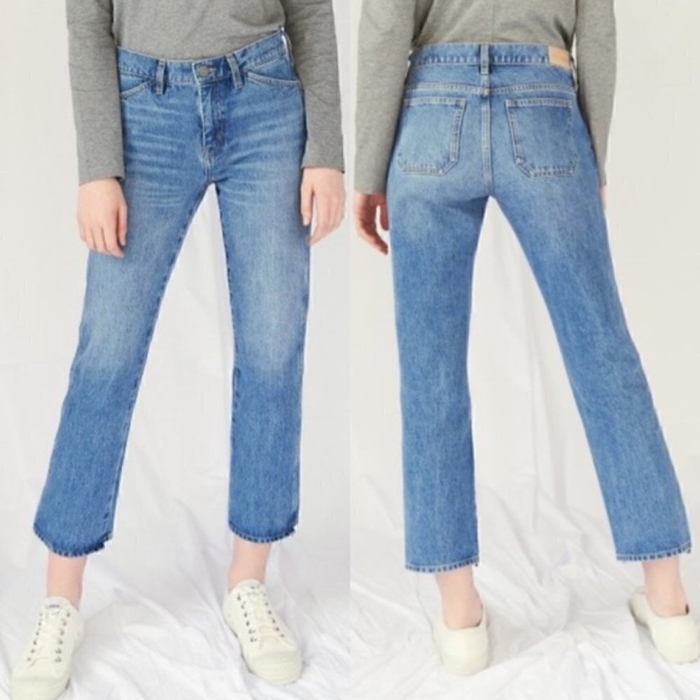 NEW Anthropologie MiH Blue Light Wash Straight Leg High Rise Jeans Size 24